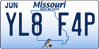 MO license plate YL8F4P