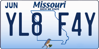 MO license plate YL8F4Y