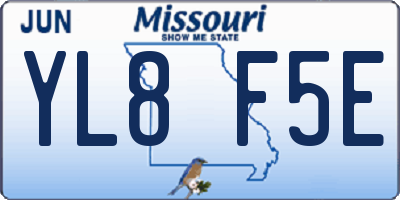 MO license plate YL8F5E