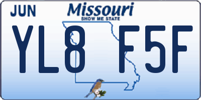 MO license plate YL8F5F