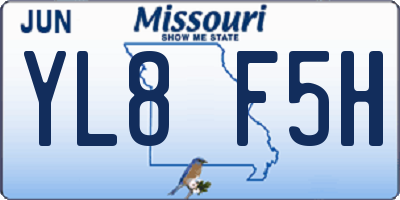 MO license plate YL8F5H