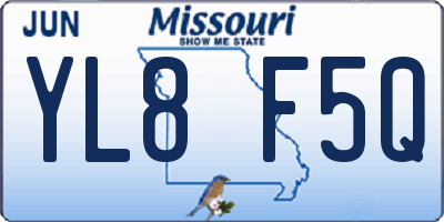 MO license plate YL8F5Q