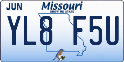 MO license plate YL8F5U