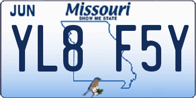MO license plate YL8F5Y
