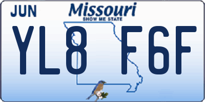 MO license plate YL8F6F