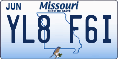 MO license plate YL8F6I