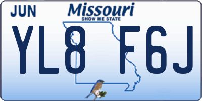 MO license plate YL8F6J
