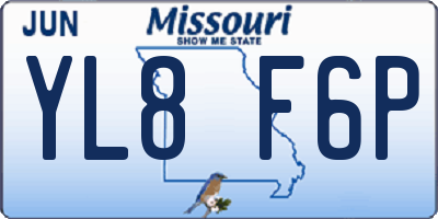 MO license plate YL8F6P