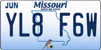 MO license plate YL8F6W