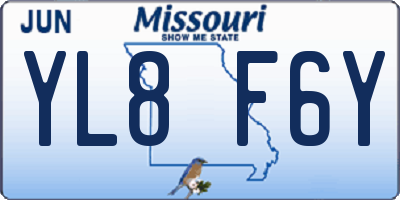 MO license plate YL8F6Y