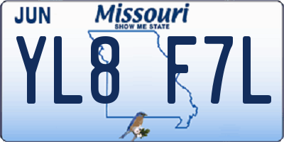 MO license plate YL8F7L