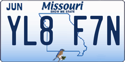 MO license plate YL8F7N