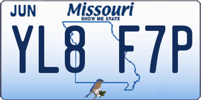 MO license plate YL8F7P