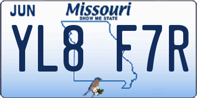 MO license plate YL8F7R
