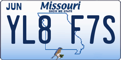 MO license plate YL8F7S