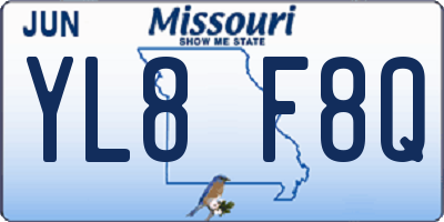 MO license plate YL8F8Q