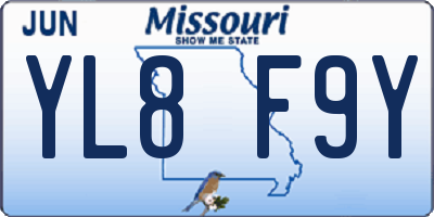 MO license plate YL8F9Y