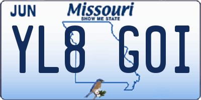 MO license plate YL8G0I