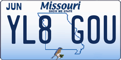 MO license plate YL8G0U