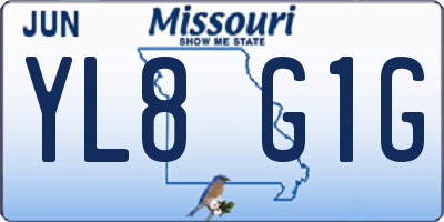 MO license plate YL8G1G
