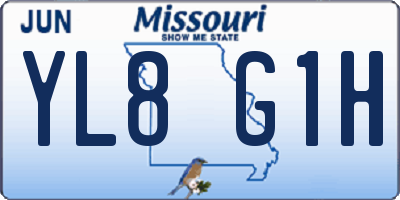 MO license plate YL8G1H