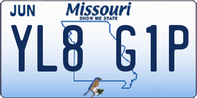 MO license plate YL8G1P