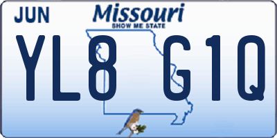 MO license plate YL8G1Q