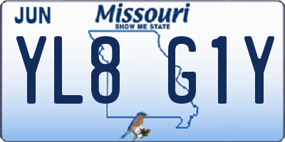 MO license plate YL8G1Y