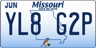 MO license plate YL8G2P