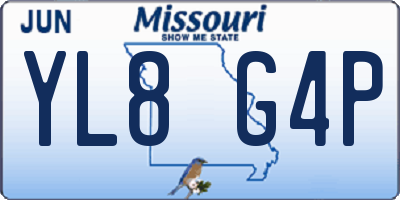 MO license plate YL8G4P