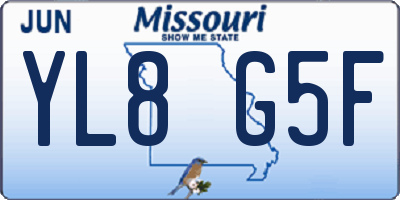 MO license plate YL8G5F