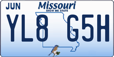 MO license plate YL8G5H