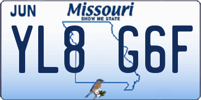 MO license plate YL8G6F
