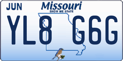 MO license plate YL8G6G