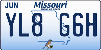 MO license plate YL8G6H