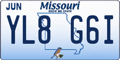 MO license plate YL8G6I