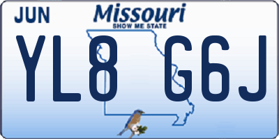 MO license plate YL8G6J