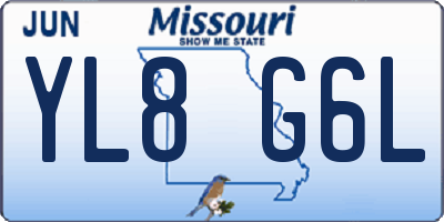 MO license plate YL8G6L