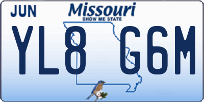 MO license plate YL8G6M