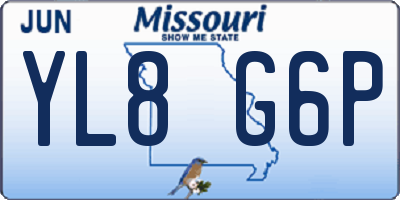 MO license plate YL8G6P