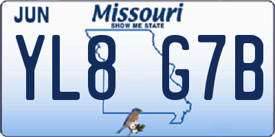 MO license plate YL8G7B