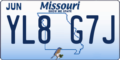 MO license plate YL8G7J
