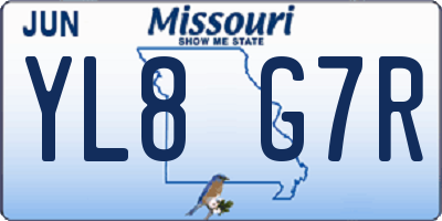 MO license plate YL8G7R