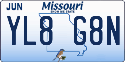 MO license plate YL8G8N