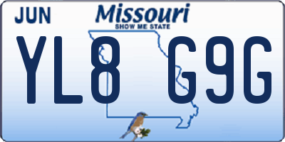 MO license plate YL8G9G