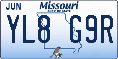 MO license plate YL8G9R