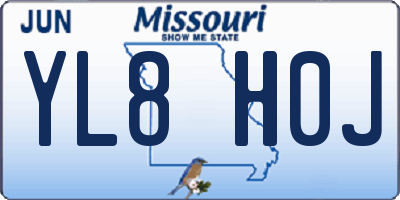 MO license plate YL8H0J