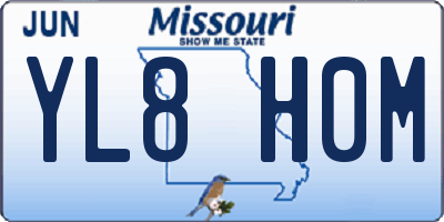 MO license plate YL8H0M