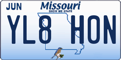MO license plate YL8H0N