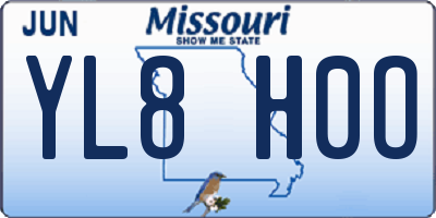MO license plate YL8H0O